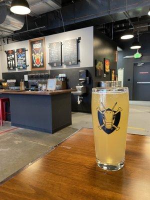 The bar and a Cold Pressed Apple cider