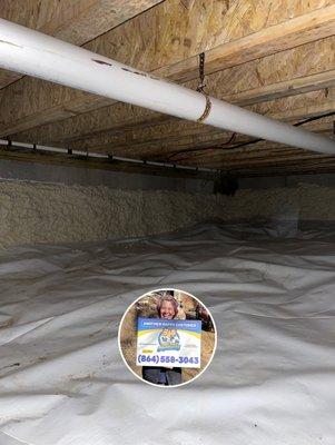 Don and Angie Taylor - Flat Rock, NC, 28731 - full crawl space encapsulation, dehumidifier, and spray foam insulation.