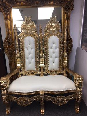 Double king throne chair love seat for weddings event photos shoots