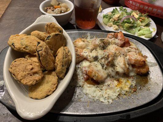 Shrimp parm double fried zucchini