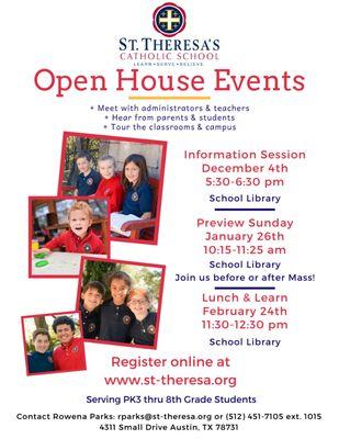 Schedule a visit to the school for an info session or open house!