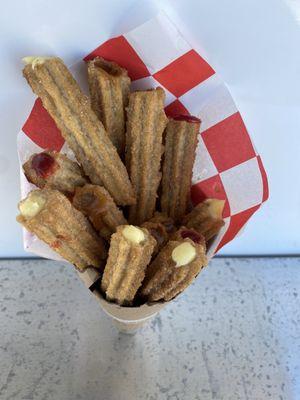 Ricos mini churros rellenos