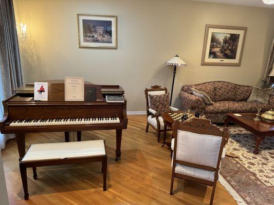 Living Room Studio- Steinway M piano.