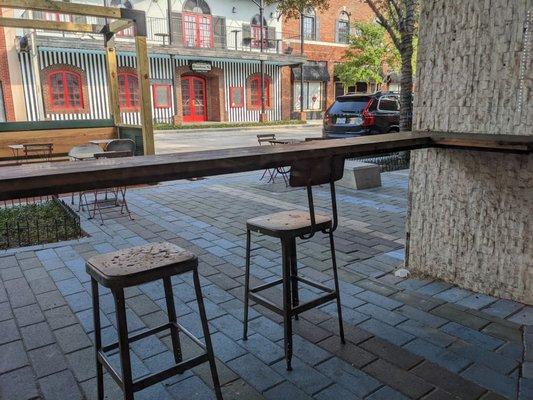 Outdoor bar seating