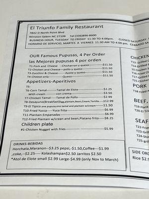 Menu 23'