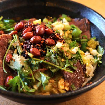 Beef With Rice Noodles In Mala Sauce