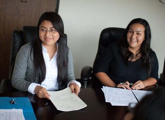 Debora and Melissa hard at work.