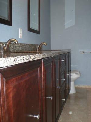 New vanity, and quartz counter top at this Tacoma home