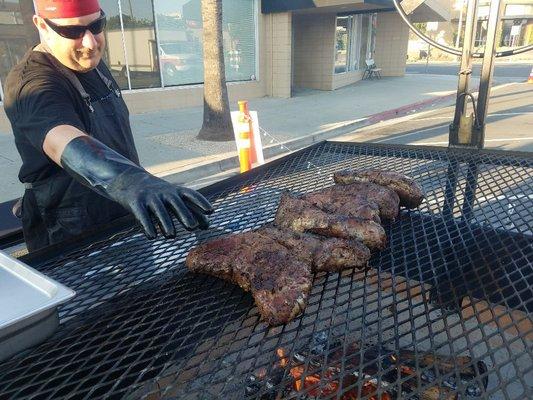 Grilling at Magnolia Center Marketplace's night market