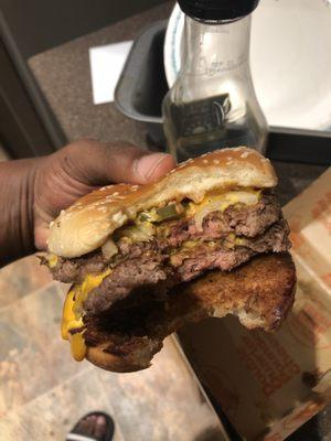 From 1 bite I stopped and said this burger didn't taste right.