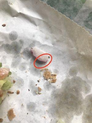 3RD HAIR I FOUND IN 1 SANDWICH. DISGUSTING.