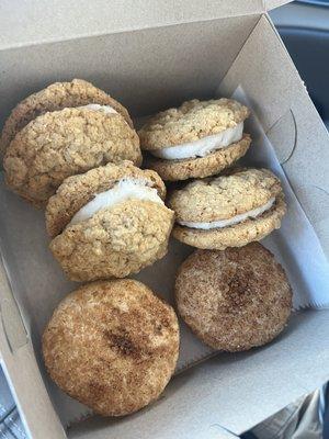 4- oatmeal cream pies 2 Apple snickerdoodle cream pies.