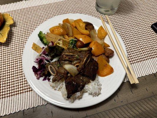 Korean Beef, Sticky rice, Tofu & Kimchi