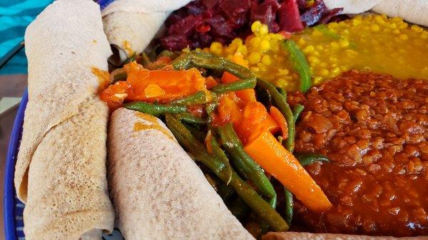 Fosolia ($11), vegan by default. Tasty green beans and carrots.