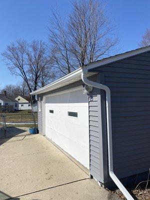 Fresh gutter on new garage