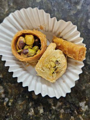 Baklava! An amazing Greek pastry, with nuts, spices and drenched in a Honey-Lemon sauce.