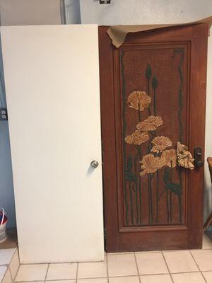 The "before" picture of our front door and the size we needed to have it cut down to.