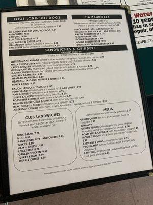 Menu with reasonable prices