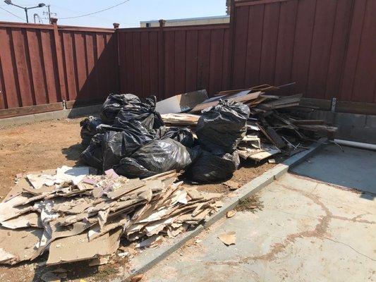 Lots of construction debris from garage remodel