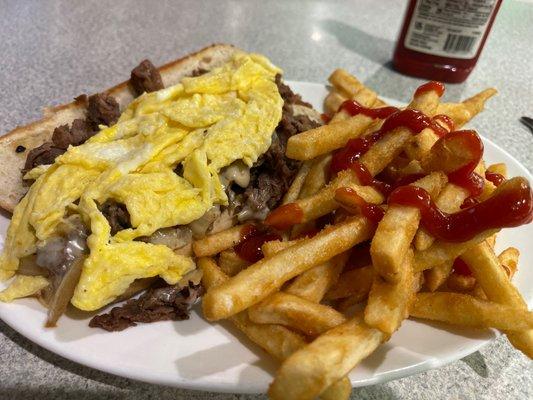 Cheese Steak and eggs