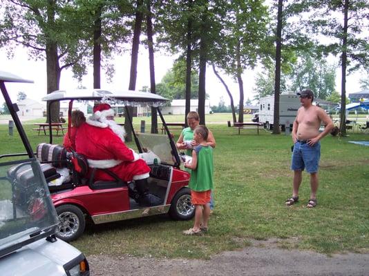 santa arrives on  Christmas in Juky