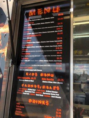 Updated menu