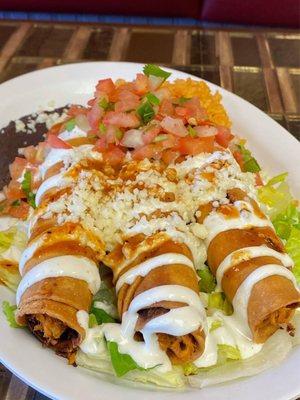 Chicken Flautas Platter