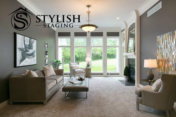 Living Room staged by Stylish Staging