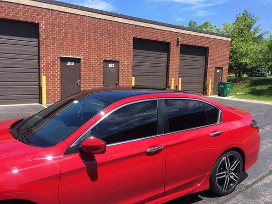 Tinted windows and vynil roof wrap thanks  Midwest tint and vynil