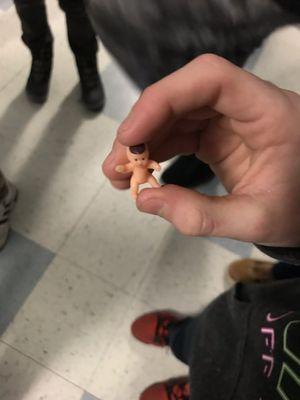 Plastic babies are being put in random spots around the school. Beware.