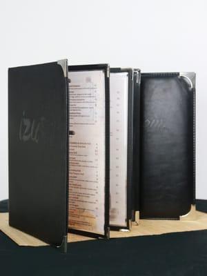 menu cover with clear pockets