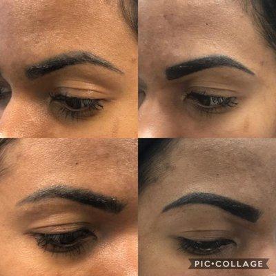 Full powder brow correction