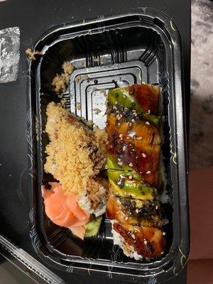 Dragon Roll and Crunchy Roll