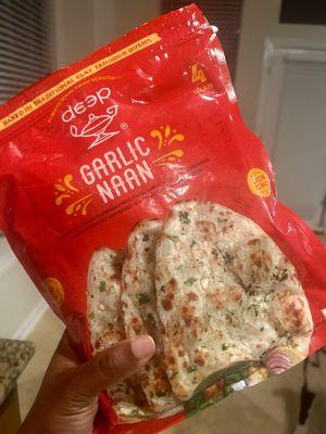 Frozen naan from grocery section