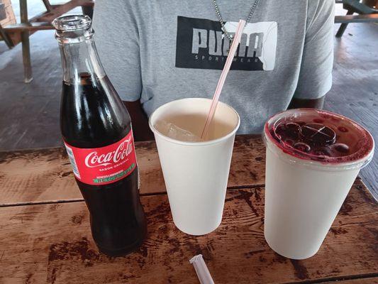 Coke (from Guatamala) and hibiscus tea