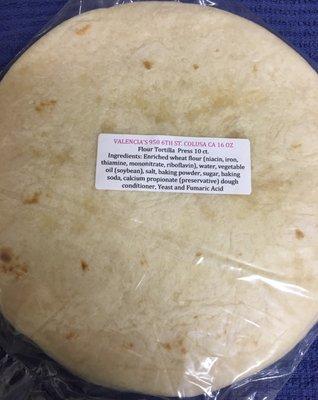 Locally made!  Flour tortillas