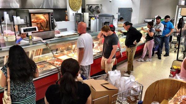 Line at the meat counter