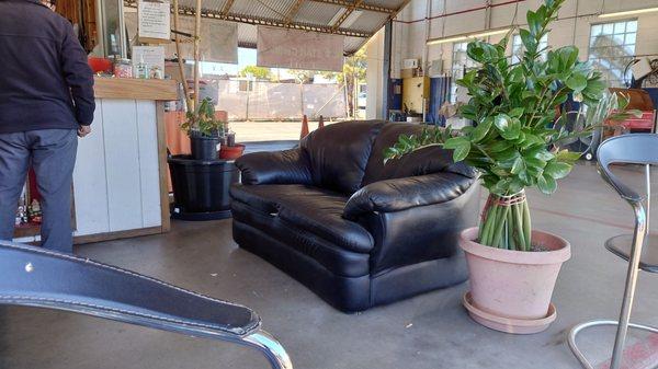 Couches in the waiting area.