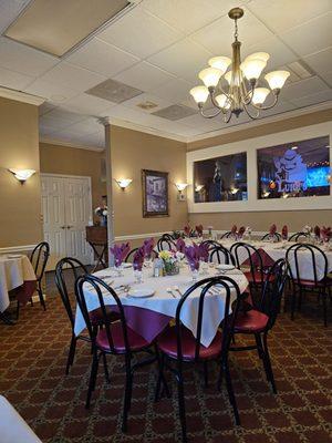 One of the dining areas of the restaurant.