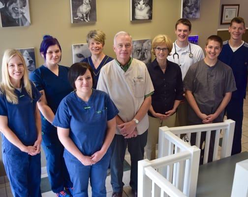 The wonderful staff of College Boulevard Animal Hospital.