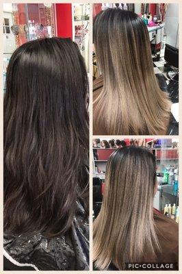 Balayage sin tocar tu crecimiento natural.