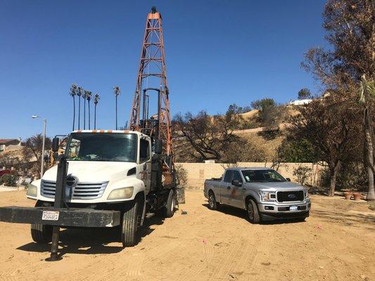 Drilling and soil sampling in Ventura for a Thomas Fire Rebuild