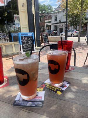 Watermelon margarita and sour beer