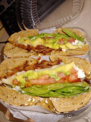 BLT with Avocado & Swiss on a Multi-Grain Bagel