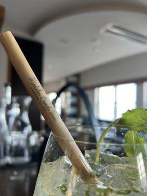 Bamboo straw with logo - it's all about the details