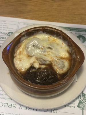 Delicious French onion soup