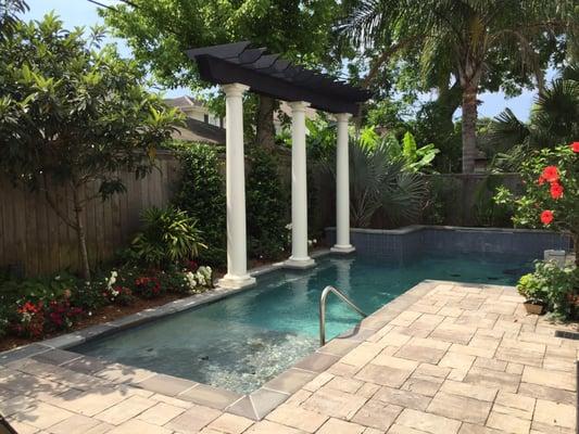 Pool, pergola and courtyard