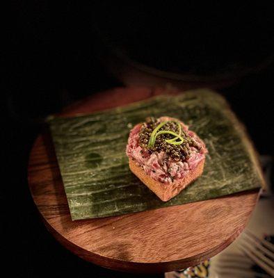 Wagyu tartar and caviar