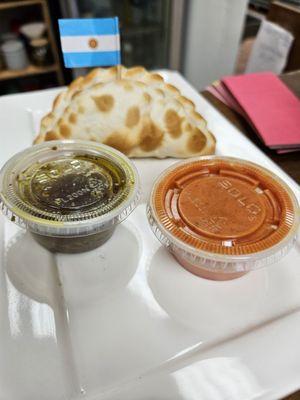 Different sauces & Empanada