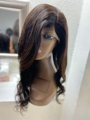 Custom machine sewn and colored unit wig frontal and closure available